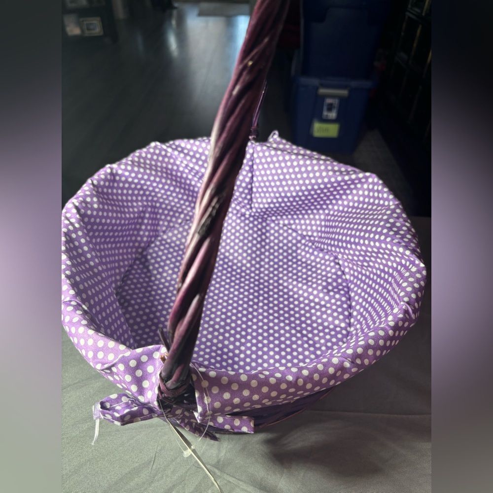 New 14” Purple Lined Easter Basket NWT - Picture 3 of 5